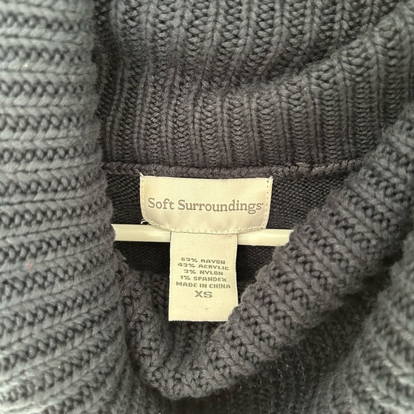 Soft Surroundings Navy Cowlneck Tunic Sweater Size XS - Picture 6 of 7